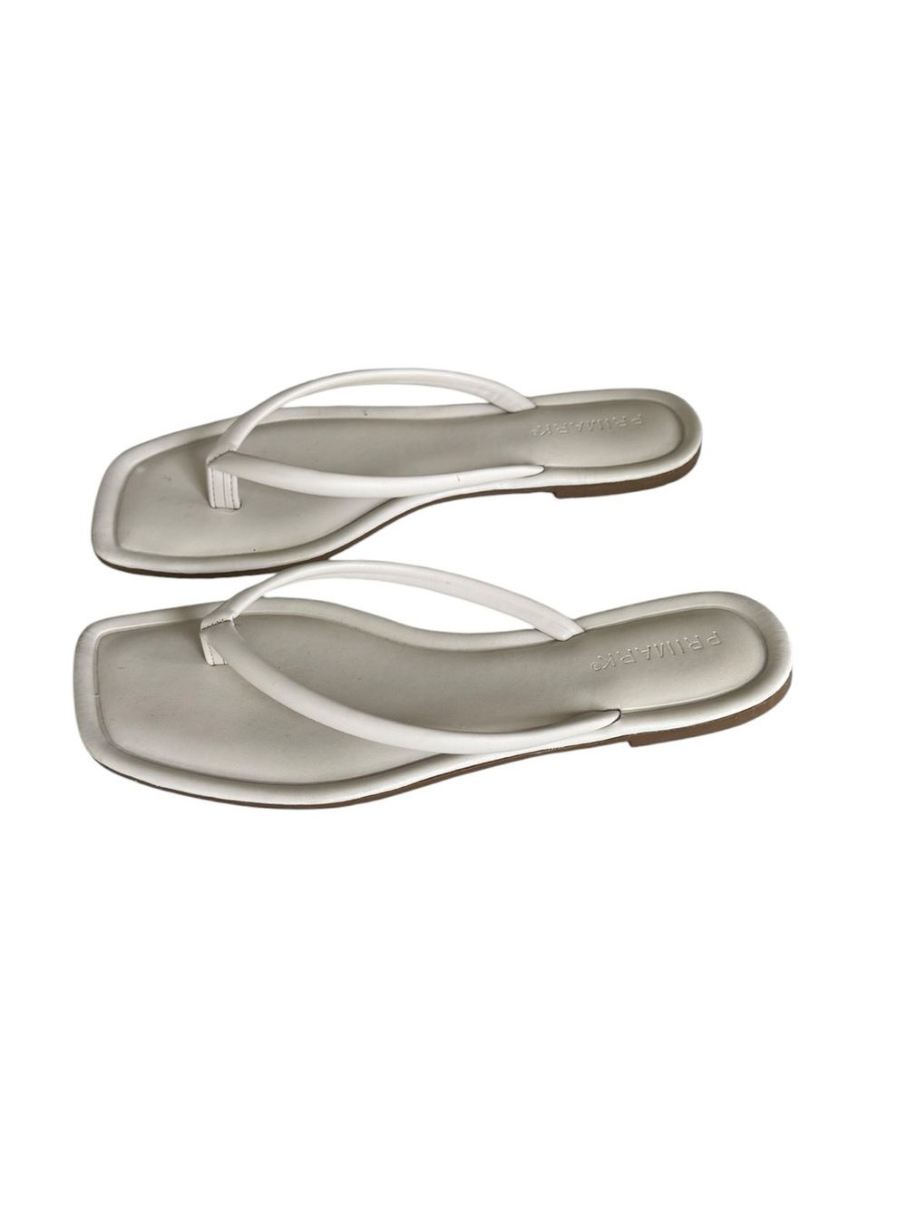 Primark White Square-Toe Padded Women's Flip Flop Sandals